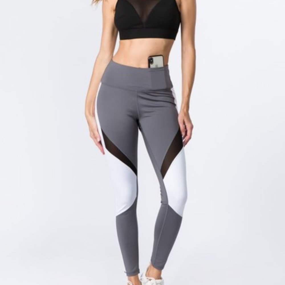Active High Rise Colorblock Mesh with Pocket C/H - Picture 5 of 5